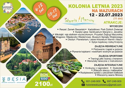 Przewozy Pasażerskie MASZ BUS - KOLONIA LETNIA 2022